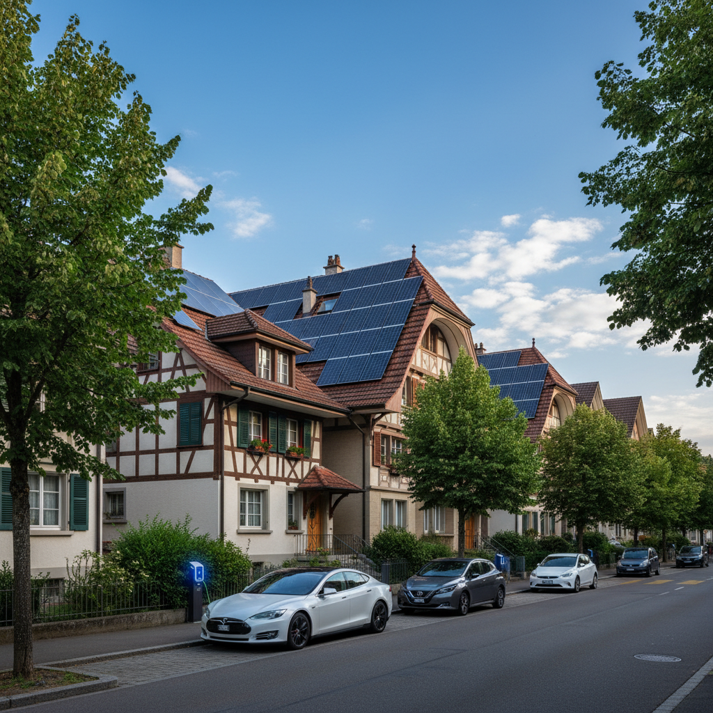 Solaranlage auf Schweizer Hausdach